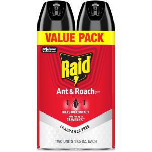 imageRaid Ant ampamp Roach Killer 26 Fragrance Free Bug Killer for Home Use Kills Bugs on Contact 175 Oz 2 Count175 Ounce Pack of 2
