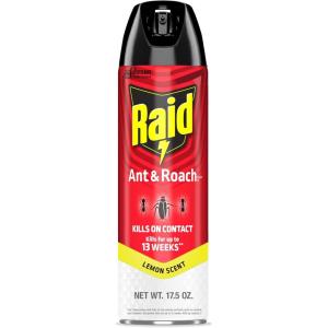 imageRaid Ant ampamp Roach Killer Spray For Listed Bugs Keeps Killing for Weeks Lemon Scent 175 oz