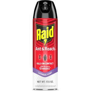imageRaid Ant ampamp Roach Killer Spray for Listed Bugs Keeps Killing for Weeks Lavender Scent 175 ozLavender