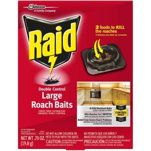 imageRaid Double Control Large Roach Baits For Indoor Use Kills Roaches for 3 Months 8 Count Pack of 6