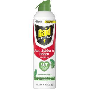 imageRaid Essentials Ant Spider ampamp Roach Killer Aerosol Spray Child ampamp Pet Safe Kills Insects Quickly for Indoor Use Rosemary Mint Scent 10 fl oz
