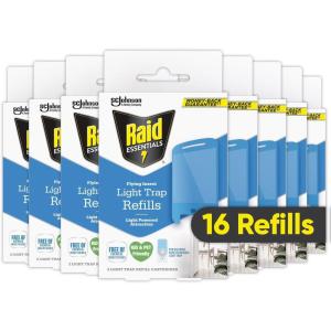 imageRaid Essentials Flying Insect Light Trap Refills 16 Light Trap Refill Cartridges Featuring Light Powered Attraction