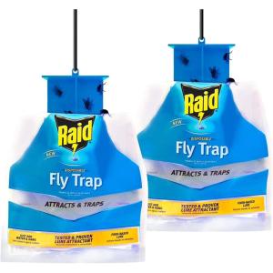 imageRaid Fly Trap 2Pack Outdoor Fly Trap Disposable Fly Trap Bag House Fly Trap with FoodBased Attractant Hanging Fly Bag 2 Home Fly Trap Bags Outside Fly Control for Home Hanging Fly Bait Bags