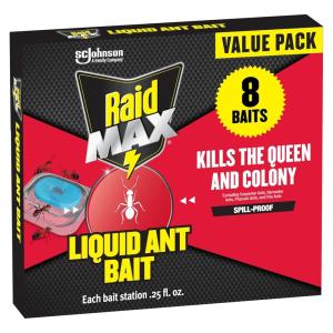 imageRaid Max Liquid Ant Bait Kills Ants Where They Breed for Indoor and Outdoor Use 12 Bait Stations8 Count