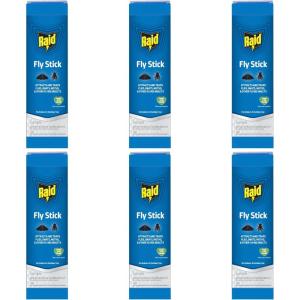 imageRaid Fly Stick Flying Insect Trap for IndoorOutdoor Use 2 Pack Over 150 Insects Per Stick Fly Sticky Trap for Flies Gnats amp Moths Lasts Up to 3 Months People amp Pet Friendly Hang or Place6