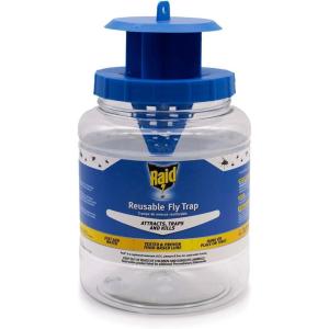 imageRaid Reusable Fly Trap Jar 1 Count Convenient Hanging Flying Insect Jar with FoodBased Lure NoSpray Fly Traps Outdoor Suitable Defense for Yards Patios amp Campsites