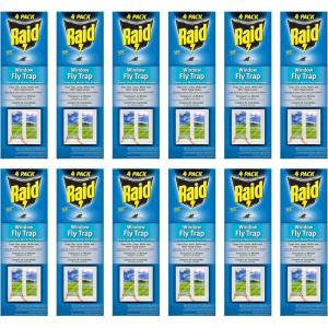 imageRaid Transparent Window Fly Trap 12 Pk Over 100 Flies Per Trap Indoor Sticky Fly Strips for Flying Insects No Insecticides MessFree Bug Catcher for Kitchen amp Bedroom Windows Peel amp Stick