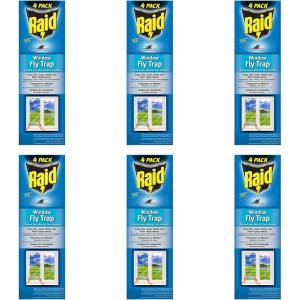 imageRaid Transparent Window Fly Trap 6 Pk Over 100 Flies Per Trap Indoor Sticky Fly Strips for Flying Insects No Insecticides MessFree Bug Catcher for Kitchen amp Bedroom Windows Peel amp Stick