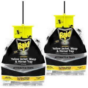 imageRaid Yellow Jacket Wasp amp Hornet Trap 6 Pack Disposable Convenient Hanging Fly Trap Bags with FoodBased Lure NoSpray Outdoor Fly Traps Suitable Defense for Yards Patios amp CampsitesSet of 2 Traps